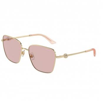 Jimmy Choo JC4005HB 3006/5 Sunglasses in Gold | Size 56, Gold Frame with Pink Lenses