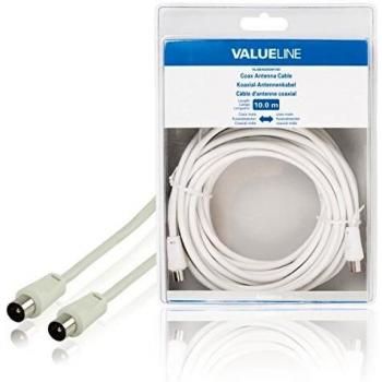Cable de antena coaxial macho coaxial macho de 10.0 m en color blanco