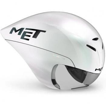 Casco MET Drone Wide Body blanco - L, casco de ciclismo, color blanco iridiscente, talla L (58-61 cm), diseñado para aerodinámica y comodidad, con sistema de ventilación optimizado y ajuste preciso