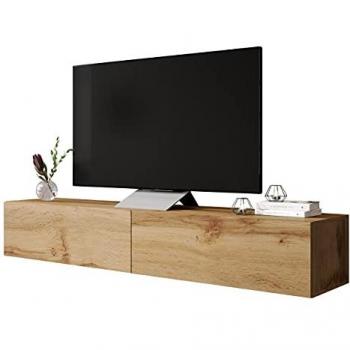 Mueble TV Charlotte A122 Wotan Roble 180x30x40cm con 2 Puertas y Acabado Mate