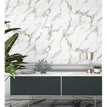 Muestra DIN A4 de Papel Pintado Vinílico Lavable Efecto Mármol Carrara con Vetas en Relieve - Durango 681003 de GAULAN