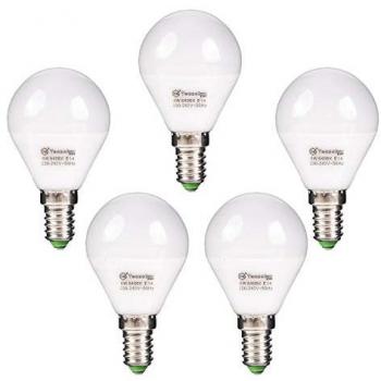 Bombilla LED Esférica G45, 8W, E14, luz blanca 6400K, 640 lúmenes (5-Unidades)