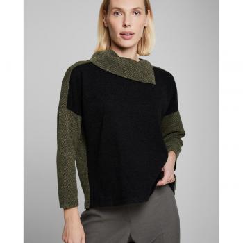 Jersey de mujer de cuello alto asimétrico
