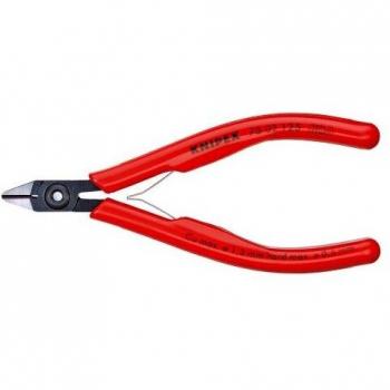 Knipex 75 02 125 - Alicate de corte diagonal para electrónica 125 mm con mangos PVC, filos con bisel