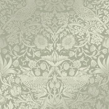 William Morris Strawberry Thief Textured Retro Wallpaper