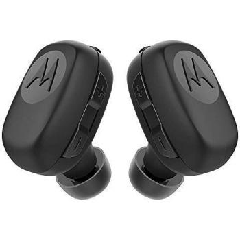 Motorola Stream - Mini Bluetooth Auriculares Inalámbricos con Cargador - Alexa, Siri y Google Now compatible - Negro