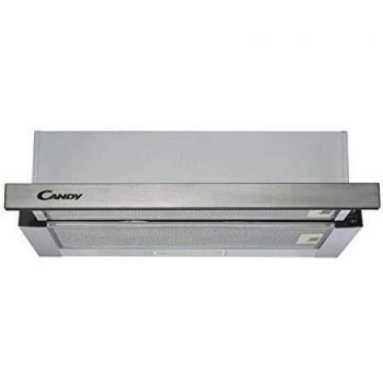 Candy CBT625/2X, Campana Telescópica 60 CM, 2 Niveles de Potencia, 67,5W, 332,1M3/H, Filtros de Carbono, Panel Aluminio Antigrasa, Iluminación LED, 56DB, Clase B, Acero Inoxidable