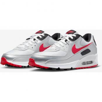 Nike Air Max 90 Men's Low Top Sneakers - Gray/Silver, Size 8 US (EU 41)