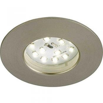 Foco empotrable LED Nikas IP44, níquel mate, 5W, eficiente para baño y cocina