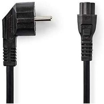 NEDIS Stromverlängerungskabel C14 - C13 | IEC-320-C13 | IEC-320-C14 | 90° abgewinkelt | Gerade | Vernickelt | 3.00 m | rund | PVC | Schwarz | Aufhänger