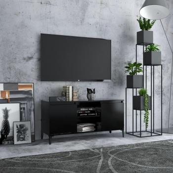 Mueble TV con patas de metal negro 103,5x30x50 cm