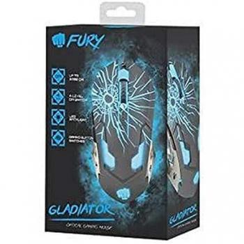 Fury gladiator raton gaming usb 3200 dpi aceleracion 8g optico retroiluminado liviano