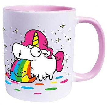 Unicornio Kotzendes Einhorn - Regenbogen Tazas blanco-rosa