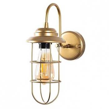 Aplique de pared Wellhome E27 12x25x32 cm 40W estructura de metal color oro