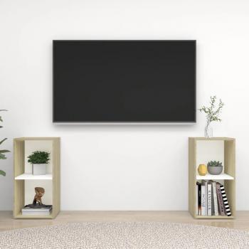 vidaXL Muebles para TV 2 uds madera de ingeniería 72x35x36,5 cm