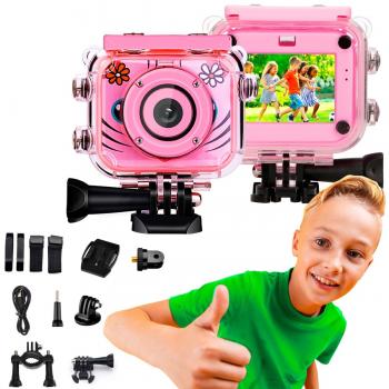 Cámara digital para niños Extralink H18 PINK - 1080p 30fps, IP68, pantalla de 2.0