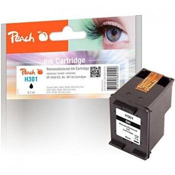 Cartucho de tinta Peach negro compatible con HP No. 301 bk, CH561EE, 225 páginas