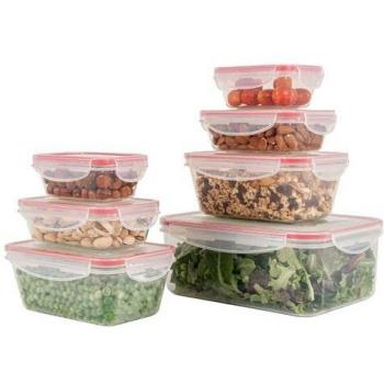Juego 7 Recipientes de Plástico Herméticos con Tapa para Alimentos - Fiambreras y Tuppers, Apto para Lavavajillas, Microondas y Congelador