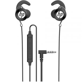 HP DHE-7004 Auriculares Alámbricos de Dentro de oído con Micrófono Extraíble, Jack 3.5mm, Cable de 1.3 Metros - Negro