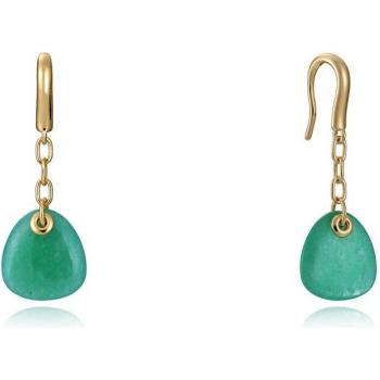 Pendientes Viceroy Elegant de plata bañada en oro con calcedonia verde