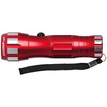 Lámpara de mano LED Gedore R95300017, alcance 25-30m, batería AAA, aluminio