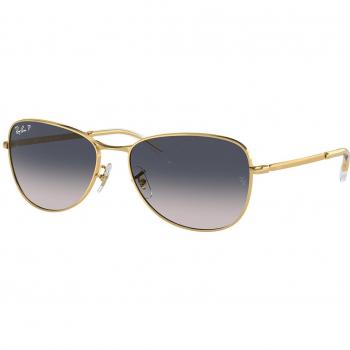 Ray-Ban RB3733 Polarized Sunglasses, Model 001/78, Unisex Pilot Style, Gold Frame, Size 56