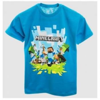 Camiseta Azul Minecraft Adventure Log Tee Talla 12/13