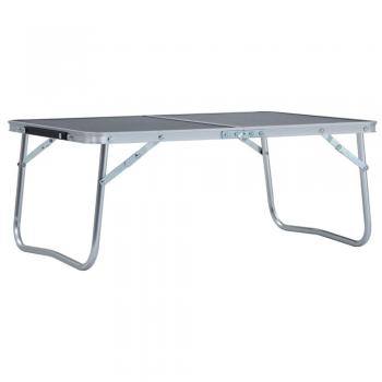 Mesa plegable de camping en aluminio 60x40cm color gris