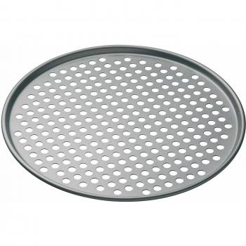 MasterClass 32 cm Perforated Pizza Tray with PFOA Non Stick, Robust 1 mm Thick Carbon Steel