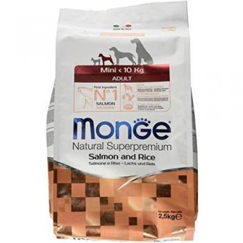 Monge Super Premium Adult Mini Salmon and Rice Dog Food, 2.5 kg