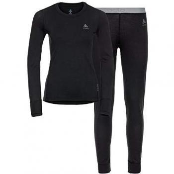 Conjunto de Ropa Interior Térmica para Mujer 100% Merino 200, Color Negro, Talla XS