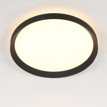 Plafón LED Flady Steinhauer, negro y blanco, Ø 40 cm, metal, integrado (LED), directo/indirecto