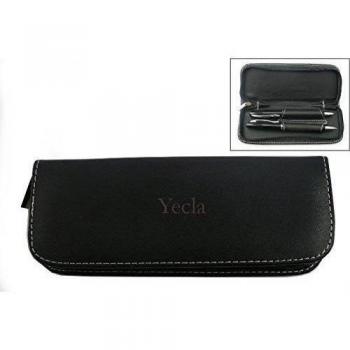 Set de pluma en estuche de cuero artificial con nombre grabado: Yecla