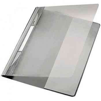 Carpeta Rápida Exquisit A4+ PVC Extra Ancha Gris, 10 Piezas