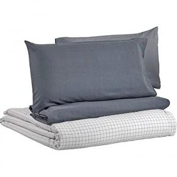 Kave Home - Set Lesly Funda nórdica, Bajera y Funda Almohada algodón orgánico Gots 150x190 cm