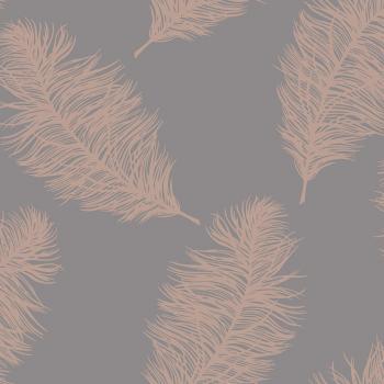 Papel pintado Fawning pluma gris y oro rosa DUTCH WALLCOVERINGS