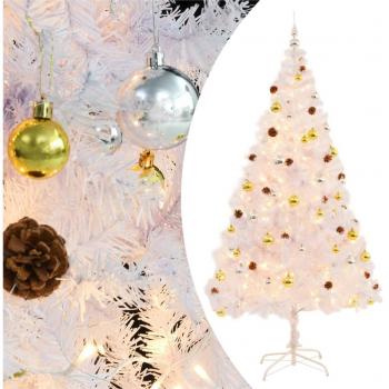 vidaXL Artificial Pre-lit Christmas Tree with Baubles White 210 cm