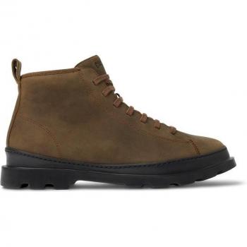 Botas de hombre de piel con cordones en camel