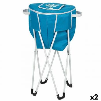Nevera Portátil Plegable Aktive Azul con Soporte - 43 x 85 x 43 cm (2 Unidades)