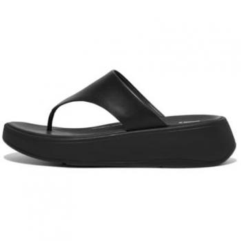 Sandalias de mujer Fitflop F-mode Toe-post Negras con Plataforma