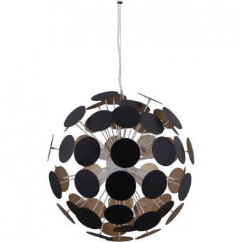 Lámpara colgante moderna Mailone Blanca y Dorada, 6 luces, pantalla blanca y dorada satinada, E14