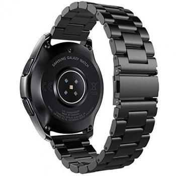 iBazal Correas 20mm Acero Metal Bandas Pulseras Compatible con Huawei Watch 2/Galaxy Watch 42mm/Active 40mm/Gear S2 Classic/Sport//Ticwatch/Moto/Pebble/Nokia Hombres