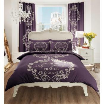 Gaveno cavalia Juego de edredón Script Paris, Morado, 3 x 25 x 30 cm