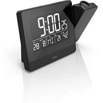 Reloj Despertador Inteligente Hama Plus Charge con Proyección, Conexión USB, Sensor Táctil, Higrómetro y Termómetro, Color Negro