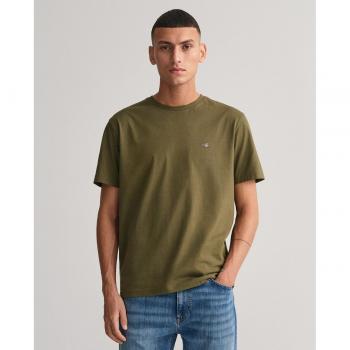 Gant Mens Regular Shield T-Shirt - Juniper Green - 2XL, Male, Green, Size: XXL, Comfortable and Lightweight Cotton T-Shirt