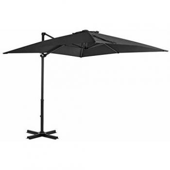 vidaXL Sombrilla Voladiza Poste Metal Gris Antracita 250x250 cm Parasol Jardín