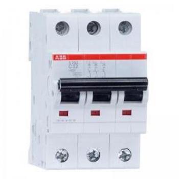 ABB S203-C32 Miniature Circuit Breaker, 3-Pole, C Curve, 32 Amp