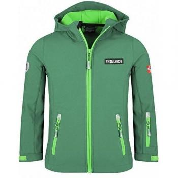Trollkids Chaqueta Softshell para Niños Oslofjord, Color Verde Oscuro/Verde Claro Talla 5 años