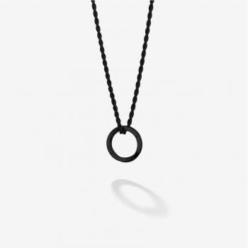 Collar de hombre Piti de acero negro con anilla