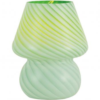 Lámpara de mesa Andriana, verde/blanco, vidrio, Ø 15 cm